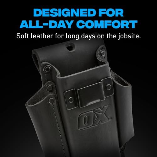 OX Tools Ultimate Leather & Nylon Compact Tape Measure Knife Pencil Holder - Image 6