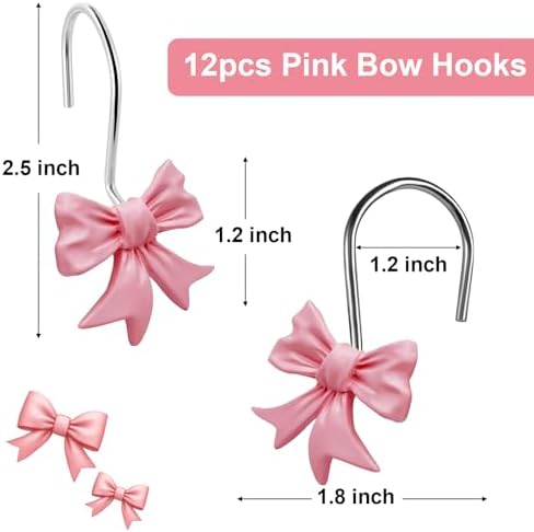 Bow Knot Decorative Shower Curtain Hooks - Image 2