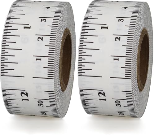 ChromaLabel 12 Inch Adhesive Measuring Tape, Flat Tape Measure by ChromaLabel