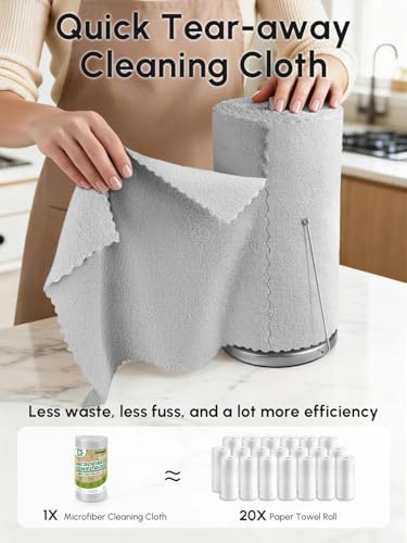 Microfiber Cleaning Cloths Roll 75 Pack 12x12 Inch Lint Free - Image 2
