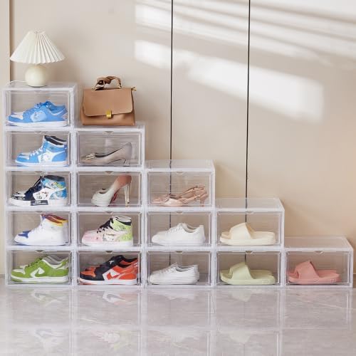 Shoe Boxes Set of 8, Stackable Large Shoe Organizer - Image 2