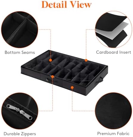 Lifewit Under Bed Shoe Storage Organizer 2 Pack, 4.3 Inches Profile Fabric - Image 5