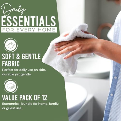 DAN RIVER 12 Pack Cotton Wash Cloths Set - Image 3