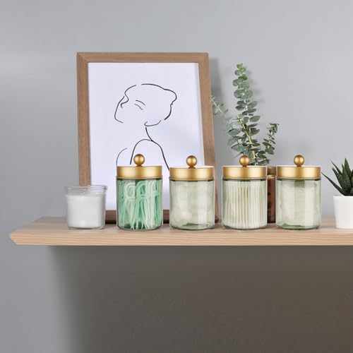 3 Pack Apothecary Jar Canisters Bathroom Vanity Organizer - Image 5
