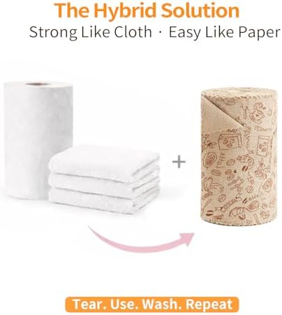 Viraelive Microfiber Cleaning Cloth Roll, 50 Pack, Food Pattern - Image 3