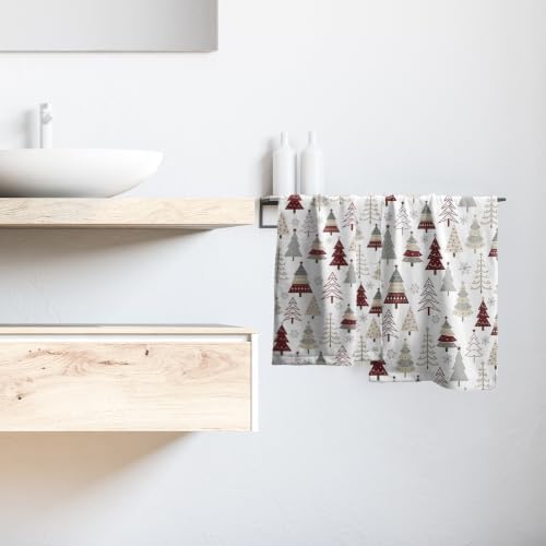Christmas Tree Bathroom Hand Towels 2PCS 28x14 Inch Christmas Pine Tree Towels - Image 6