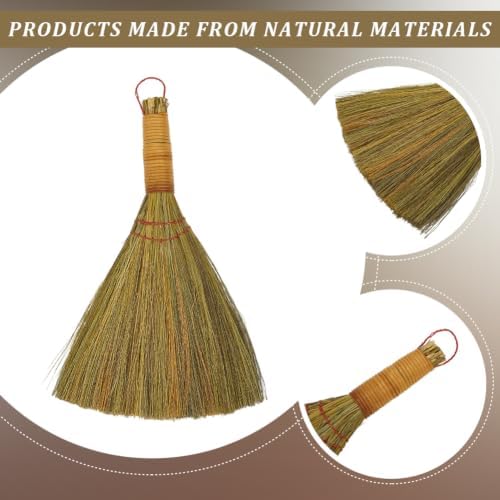 GORGECRAFT 28.2cm Small Hand Whisk Broom Straw Soft Natural Broomstick - Image 5
