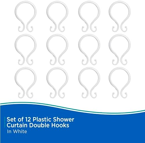 Kenney - Shower Curtain Rings, Rust-Proof Plastic Double Hooks - Image 5