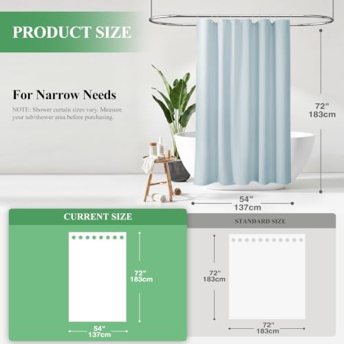 Dynamene Stall Waffle Shower Curtain 256 GSM Heavy Fabric 54x72 Fog Blue - Image 2