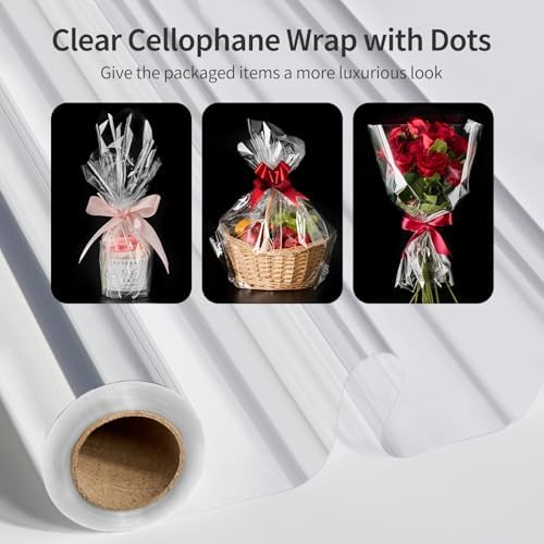 Jutieuo 100 ftx34 in Extra Wide Clear Cellophane Wrap Roll | 2.5 Mil Thick - Image 4