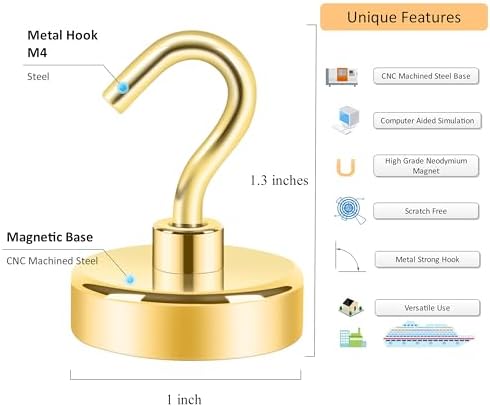 Neosmuk Magnetic Hooks for Cruise Cabins, 85lb Heavy Duty, 4 Pack - Image 7