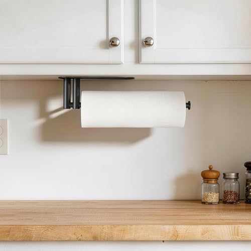 Paper Towel Holder Under Cabinet, Upgraded Dual-Rod Adhesive Paper Towel Holder - Image 6