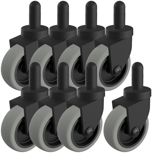 Mop Buckets Wheels Replacement 3 Inch Non-Marking TPR Castors Set of 8 by EUOKOK
