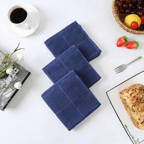 Glynniss Dish Rags for Washing Dishes, 100% Cotton Navy Kitchen WashCloths - Image 7