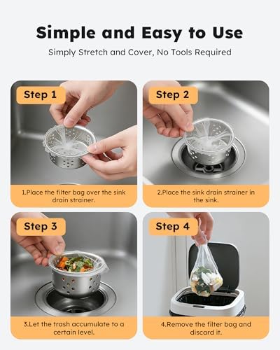 400 Pack Disposable Sink Strainer Bags, Mesh Sink Strainer - Image 6