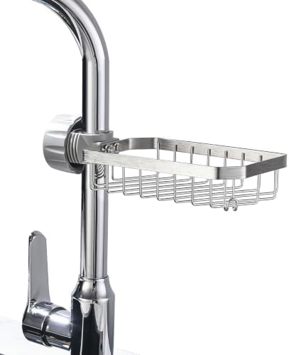LONIN Sponge Holder Over Faucet Kitchen Sink Caddy Organizer, Stainless Steel by LONIN