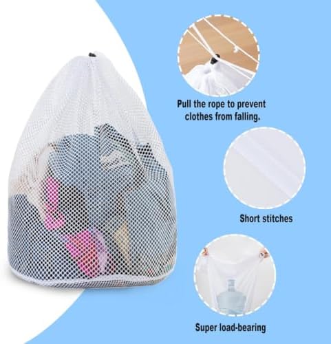 Extra Large Mesh Laundry Bags Washing Bag 6Pack Delicates Bag and Zipper - Image 4
