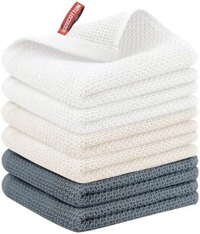 Nialnant 6 Pack Large Kitchen Towels, 100% Cotton-13x28 Inches by Nialnant