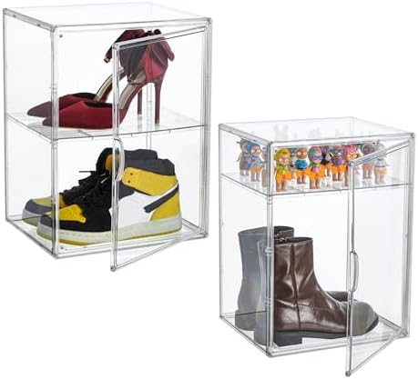 Attelite XXX-Large Acrylic Display Case Boot Shoe Storage Boxes 2 Pack by Attelite