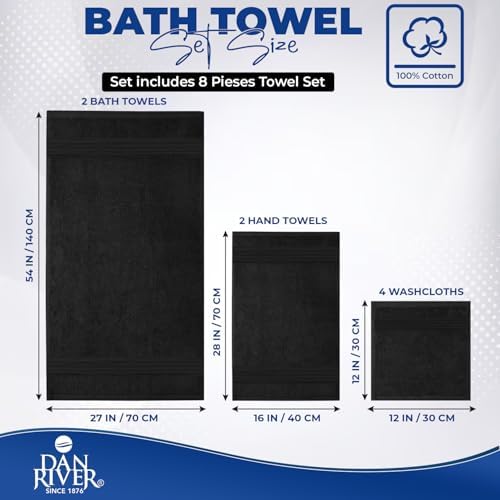 DAN RIVER 8 Piece Luxury Bath Towels - Image 2