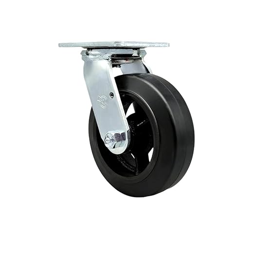 Service Caster Brand Replacement Caster for Uline Caster H-3326S - Swivel Top Plate Caster with 6 Inch Rubber on Metal Wheel - Heavy Duty Replacement Caster - Fits Platform, U-Boat and Trucks H-1191