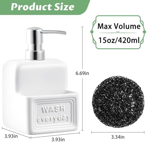 RQYIXI 2-in-1 Ceramic Dish Soap Dispenser - Image 2
