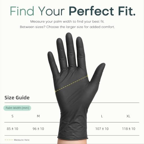 BEASTEK Black Nitrile Exam Gloves, 4 Mil, Powder-Free Food Prep Disposable - Image 6