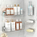 Clear Acrylic Shower Caddy Organizer Shelves, Adhesive Wall Storage 5-Pack by YAWSOUP