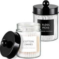 Amolliar Glass Apothecary Jars Qtip Holder w/Plastic Lids by Amolliar