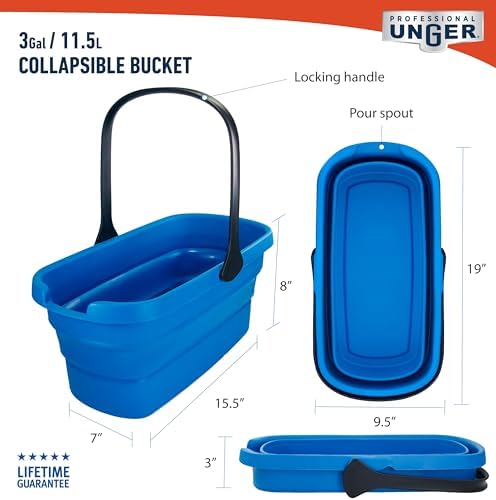 Unger Professional 3-Gallon Collapsible Bucket, Portable Household Cleaning - Image 6