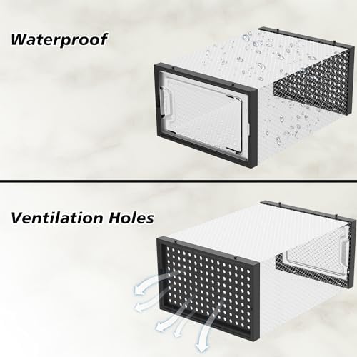 HOMIDEC Clear Shoe Storage Boxes, Stackable Shoe Organizer - Image 4