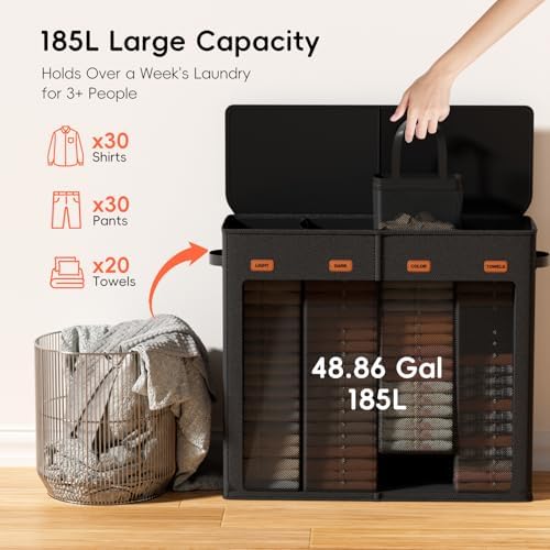 185L Laundry Hamper 4 Section - Image 5