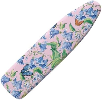 Blue Flower Butterfly Ironing Board Cover and Pad Standard Ironing Board Cover by Darisoco