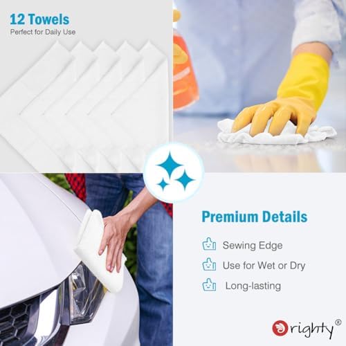 Orighty Microfiber Cleaning Cloth, Cleaning Rags, 12 Pack, 12x11 in - Image 6
