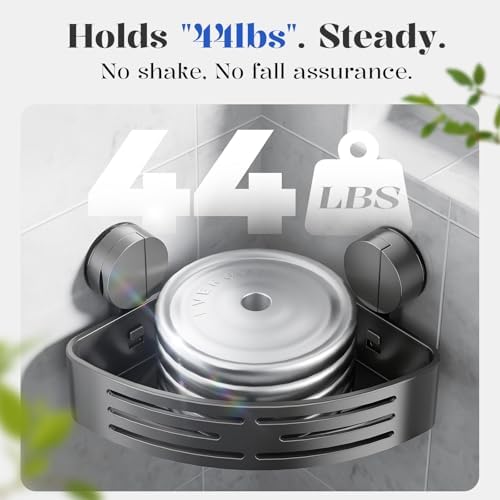 Suction Cup Shower Caddy, No Drilling Corner Shower Shelves Heavy Duty - Image 3