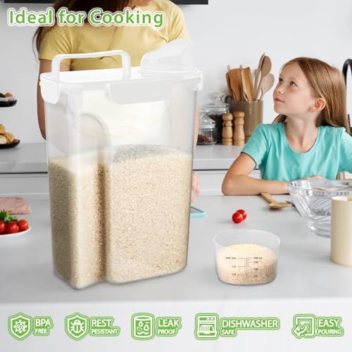 Viretec Rice Storage Container, 5 to 10lb Dry Food Airtight Dispenser, Pet Dog - Image 5