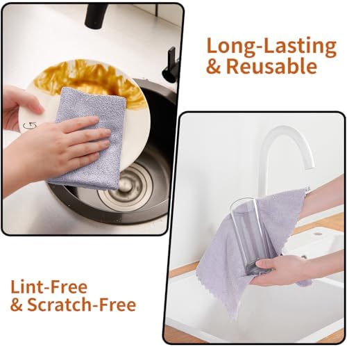 80 Pack Microfiber Cleaning Cloth Roll, Lint Free Rags & Tear Away Reusable - Image 5
