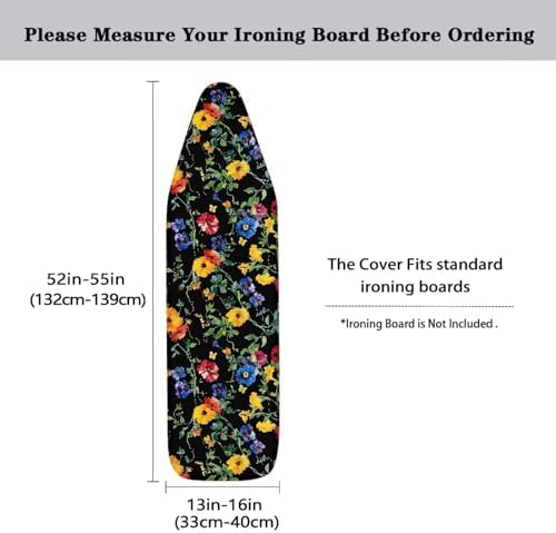 Floral Ironing Board Cover and Pad, Smooth Iron Board Cover, Stain Resistant - Image 5