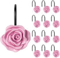 Sunlit Rose Shower Curtain Hooks, Home Decorative Flower Shower Curtain Rings by Sunlit