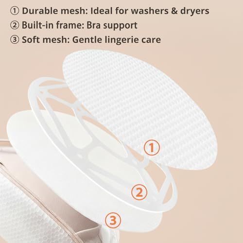 3Pcs Bra Wash Bag with Plastic Frame Support, Protective Lingerie Laundry Bags - Image 4