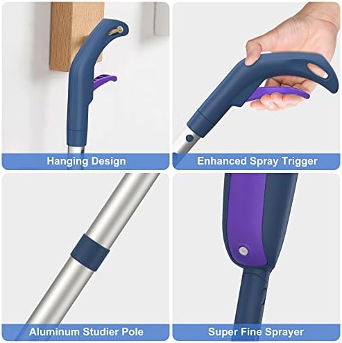 Spray Wet Mops for Floors Cleaning: Hardwood Floor Mop Refillable 2 Bottles - Image 3