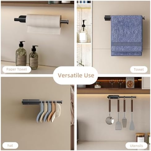 2 Pack Paper Towel Holder, Improved Paper Towel Holder Under Cabinet, Stainless - Image 3