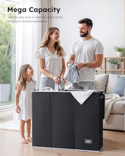 SOLEDI Large Laundry hamper 3 Section - Image 2