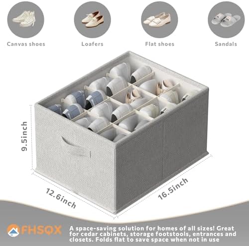 FHSQX 2 Pack Shoe Organizer for Closet, Foldable Shoe Organizer, Fits up to 24 - Image 3