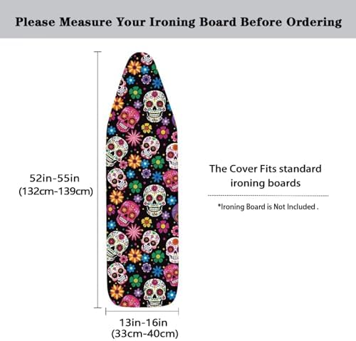 Skull Flower Ironing Board Cover Standard Ironing Board Cover - Image 5