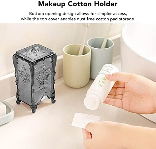 Agatige Cotton Pad Holder, Butterfly Rose Flower Cotton Pad Dispenser Cotton - Image 4