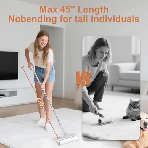 50" Large Lint Roller for Floor, 9.45'' Extendable Lint Roller - Image 4