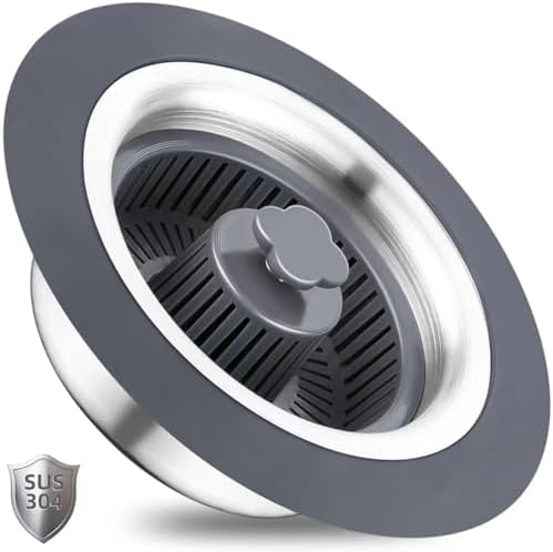 3 in 1 Kitchen Sink Drain Strainer and Stopper Combo, Stainless Steel Pop Up by WSYLEN
