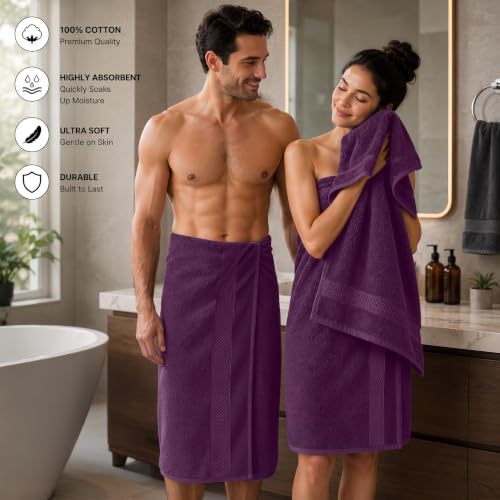 DAN RIVER 600 GSM Cotton Large Bath Towels Set of 4, 27 x 54 Inches - Image 3