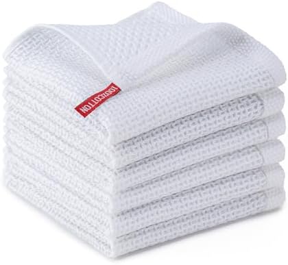 Kitchen Towels 6-Pack Kitchen Dish Cloths, 100% Cotton, 12x12 In by BOOMIBOO